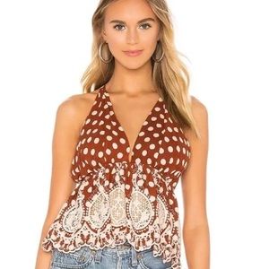 Free people Rust Halter Top